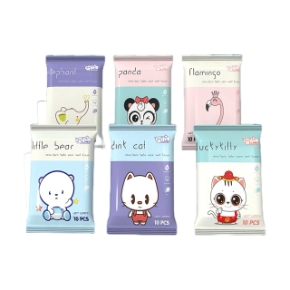 โปรโมชั่น : kingshopping （ร้ทนไทยทิชชู่เปียก 1 ห่อ 10 แผ่นห่อ เช็ดชู่เปียก แผ่นทำความสะอาด สูตรอ่อนโยน ทิชชู่เปียกเด็กXP643