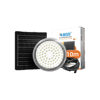 MODI โคมไฟUFOโซล่าเซลล์ Highbay รุ่นD MAX 100W/200W/300W/400W (แสง : ขาว/เหลือง) รีโมทคอนโทรล สายไฟยาว10M IP65