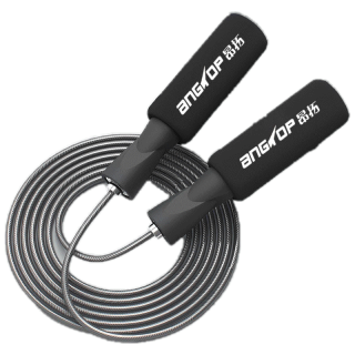 โปรโมชั่น : ของแท้100% ANGTOP jump rope workout boxer skip สายเคเบิล เชือกกระโดด สามารถปรับสาย ด้ามจับนุ่ม ที่กระโดดเชือก ด้ามจับบุนุ่มกระชับมือ สายเสริม