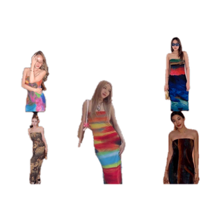 BY IRa (ซื้อในไลฟ์ลดสูงสุด200) (23007) Tulle dress code เดรสเกาะอกใส่ไปทะเล ผ้า mesh ปริ้นลายคมชัด สวยเซ็กซี่ขยี้ใจ
