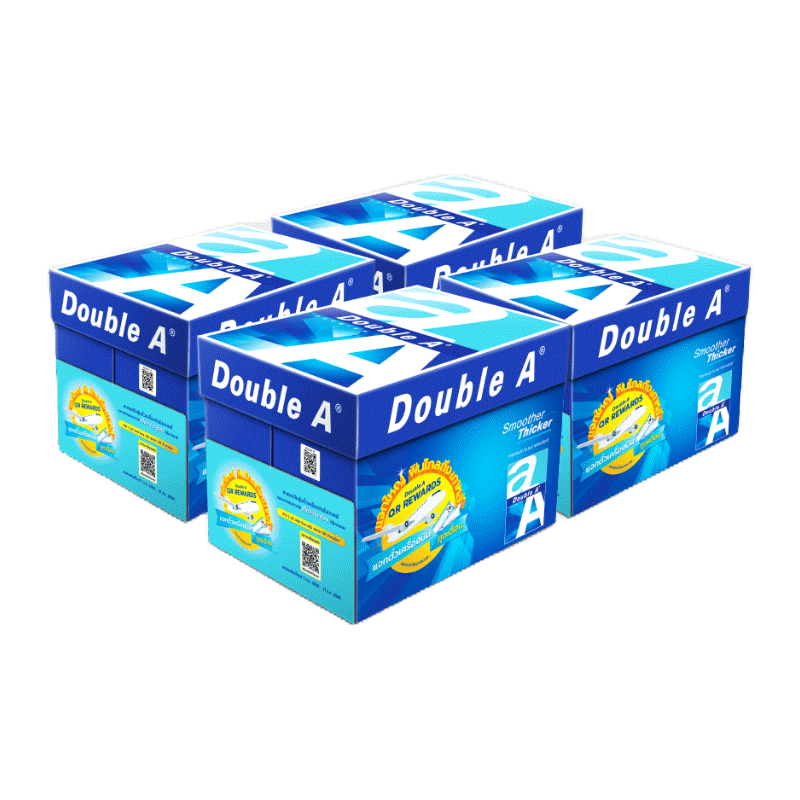 [4 กล่อง] Double A กระดาษถ่ายเอกสาร A4 80gsm. 500 แผ่น จำหน่าย 5 รีม จำนวน 4 กล่อง