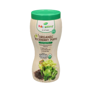 Baby Natura ข้าวไรซ์เบอร์รี่อบกรอบออร์แกนิค รสผักรวม สำหรับเด็ก6เดือน ขึ้นไป (1กล่อง)