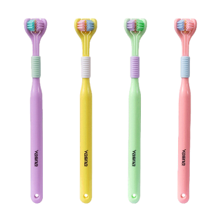 WELLON Tiktok แปรงสีฟัน 3D สามด้าน ขนแปรงนุ่มพิเศษ สําหรับผู้ใหญ่ 1 ชิ้น Three sided toothbrush Premium Slim Soft Toothbrush 3 หัวแปรงฟัน |1 ด้าม