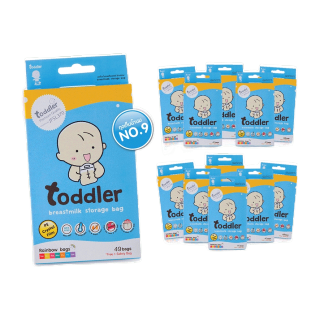 (ยกลังถูกกว่า) Toddlerfamily ถุงเก็บน้ำนมแม่ Jumbo box 9 ออนซ์49ใบ เกรดพรีเมี่ยยม สำหรับเก็บน้ำนมโดยตรง(12กล่อง/588ใบ)