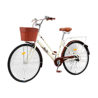 ANCHI จักรยานแม่บ้าน จักรยาน 24นิ้ว จักรยานผู้ใหญ่ แม่บ้าน ญี่ปุ่น เบาะนั่งสบายพร้อมตะกร้า จักรยานสไตล์วินเทจ