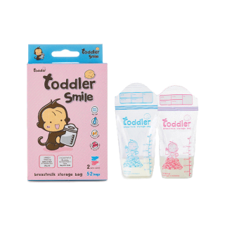 [กล่องใหญ่ 264 ใบ] Toddler ถุงเก็บน้ำนม Jumbo box รุ่นSmile ซิป 3 ชั้น ขนาด 9 ออนซ์ 52ใบ/12กล่อง ใช้ได้ 3 เดือน