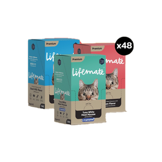 Lifemate Cat Mousse Creamy ขนมแมวเลีย 1 กล่อง (48 ซอง)