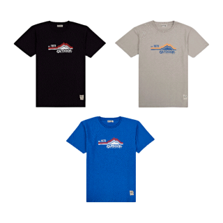 OUTDOOR PRODUCTS U EVERYDAY 1973 MOUNTAIN TEE เสื้อยืดคอกลมแขนสั้นสกรีนหน้าเอ้าท์ดอร์ โปรดักส์ ODMTS