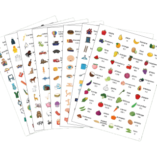 สติกเกอร์ฉลากภาษาอังกฤษ เพื่อการเรียนรู้ สําหรับเด็ก 200 ชิ้น