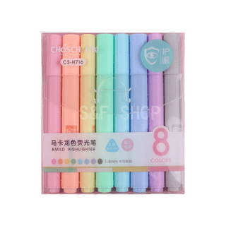 ปากกาไฮไลท์ 8สี โทนสีพาสเทล chosch รุ่นCS-H716 แบบแพ็ค ขนาด1-4mm (ราคาต่อชุด)#เน้นข้อความ #ปากกาเน้นข้อคว#school #office