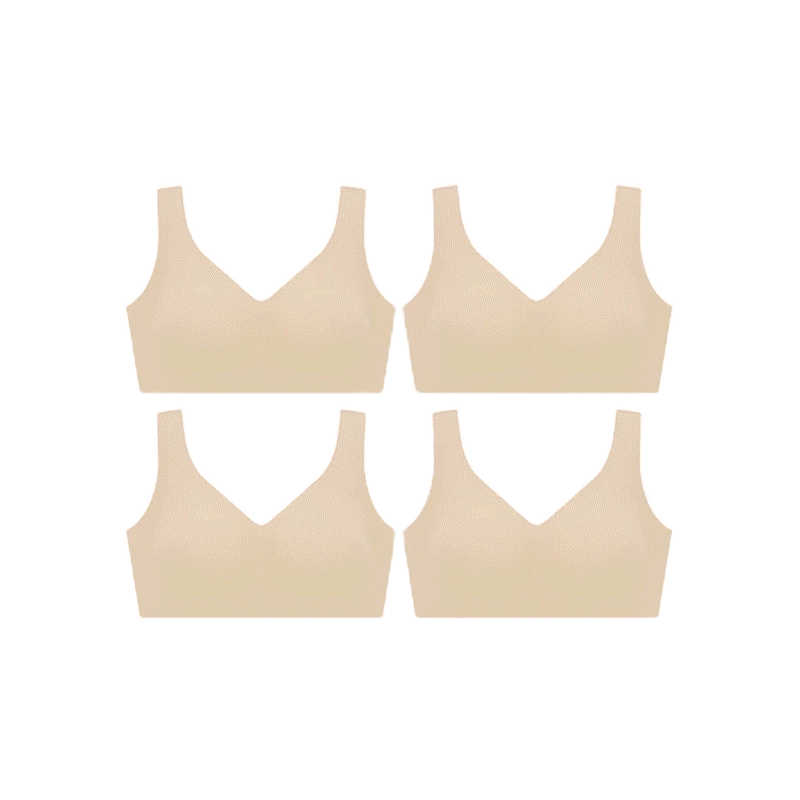 SABINA BRALESS เสื้อชั้นใน (Set 4 ชิ้น) Seamless Fit รุ่น Soft Collection รหัส SBXK108C3 สีเนื้อเข้ม