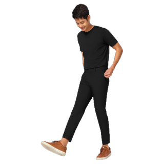 GQ Perfect Ankle Pants กางเกงผู้ชายขา 5 ส่วน ผ้ายืด 4 ทิศ สีดำ (ทรงขาห้าส่วน)