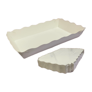 ถาดกระดาษ ถาดกระดาษใส่อาหาร (100ใบ) ถาดขนมปัง ถาดกระดาษสีขาว ถาดกระดาษคราฟท์ ถาดขนม ถาดใส่ขนม Food Grade Paper Tray
