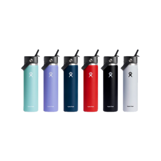 HYDRO FLASK WIDE MOUTH WITH FLEX STRAW CAP 24 OZ กระติกน้ำสูญญากาศ เก็บอุณหภูมิ เก็บความร้อน เก็บความเย็น