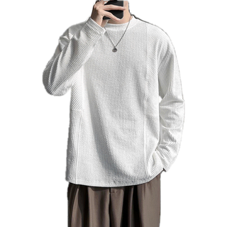 โปรโมชั่น : MNO.9 long-sleeved T551 เสื้อยืดแขนยาว คอกลม กันหนาว ผ้ารังผึ้ง ยืดหยุ่น ระบายอากการ