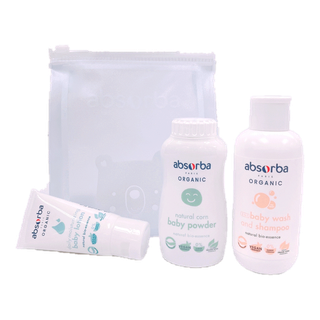 แอ็บซอร์บา (แพ็ค 3 ชิ้น) Baby Care Travel Set เซ็ตเบบี้แคร์ สูตรอ่อนโยน ขนาดพกพา