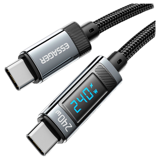 Essager สายชาร์จ Type C เป็น Type C 240w หน้าจอดิจิทัล PD 3.1 ชาร์จเร็ว สําหรับแล็ปท็อป โทรศัพท์มือถือ