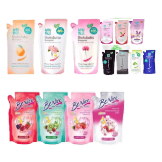 ครีมอาบน้ำ SHOKUBUTSU โชกุบุสซึ Benice บีไนซ์ ครีมอาบน้ำกระชับผิว ชนิดถุงเติม Shower Cream