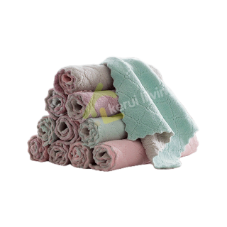 Allsking ผ้าเช็ดจาน ผ้า ผ้าเช็ดมือ ผ้าขี้ริ้ว ผ้าทำความสะอาด Clean Cloths ผ้าล้างจาน ผ้าเช็ดโต๊ะ ขนาด 28 x 17 cm คละสี