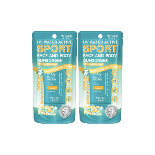 [แพ็คคู่] MizuMi UV Water Active Sport 40g กันแดด รุ่นสปอร์ต กันน้ำ คุมมัน กันเหงื่อ ปกป้องผิวจากแสงแดด บางเบาซึมไว