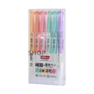 พร้อมส่ง ปากกาไฮไลท์ ปากกาไฮไลท์แบบลบได้ 6สี TENFON รุ่น H-2306-6 สีชัดแบบสว่าง แบบแพ็ค(ราคาต่อชุด) #ปากกาเน้นข้อความ