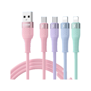 KIVEE สายชาร์จเร็ว 3A ซิลิโคนเหลวสีสันสดใส fast charging cable ชาร์จเร็ว ทนทาน สําหรับ IOS Type-C