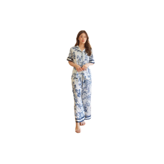 ชุดนอน Muslin pajamas [ โค้ด MUSAUG130 ลด 130 ฿] ชุดนอน ซาติน Silk Satin ผ้านุ่มลื่น ใส่สบาย ( รุ่น N938,L938,T938)