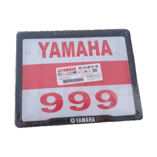 กรอบป้ายทะเบียน กรอบป้ายท้าย อลูมิเนียม YAMAHA แท้ (มีให้เลือก 2 สี) เหล็กชุบโครเมี่ยม และดำ