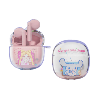 Realfit F1 TWS หูฟังบลูทูธไร้สาย คุณภาพดี พร้อมเคสป้องกัน ลายการ์ตูนน่ารัก