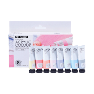 ART RANGER สีอะคริลิค ชุดสีอะคริลิค โทนพาสเทล Pastel ชุด 8 สี (ขนาดหลอด 22ml.)