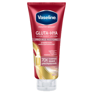 โปรโมชั่น : VASELINE - Healthy Bright Gluta-Hya Serum Burst Lotion Pro-Age Restore 300 ml. โลชั่นบำรุงผิว