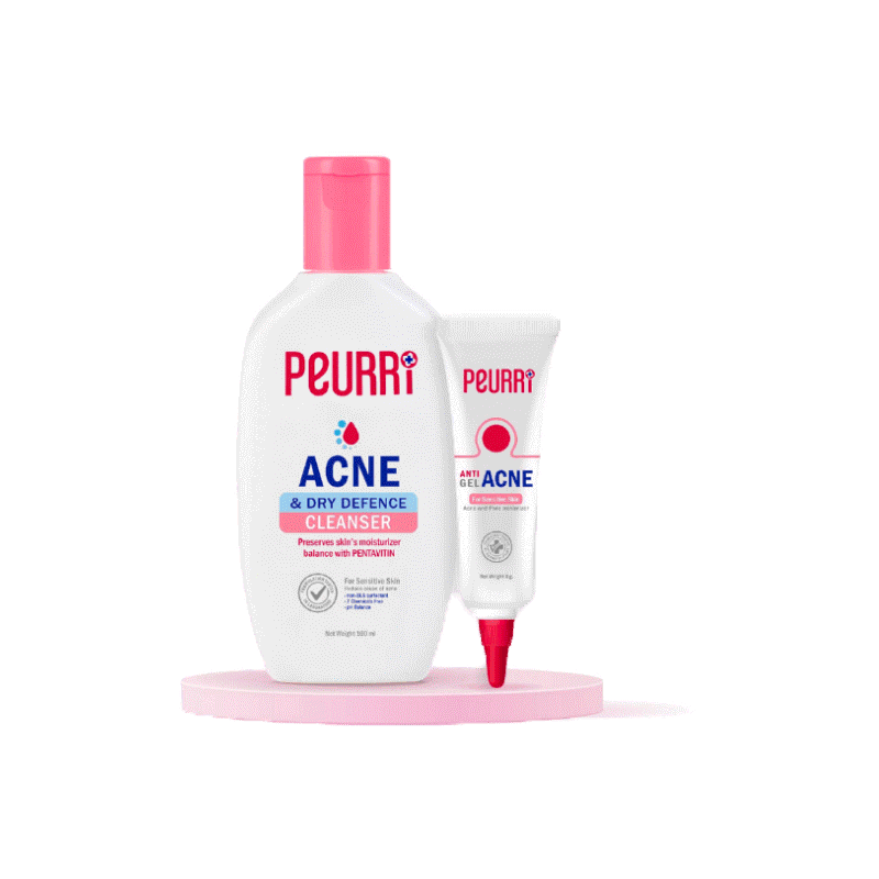 PEURRi Acne & Dry Defence Cleanser 100ml. +Peurri Acne Clear Gel 8g.