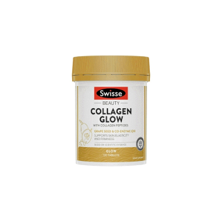 Swisse Beauty Collagen Glow with Collagen Peptides คอลลาเจนเพิ่มความงาม สารสกัดคอลลาเจน 120 เม็ด (วันหมดอายุ:07/2025) [ระยะเวลาส่ง: 5-10 วัน]