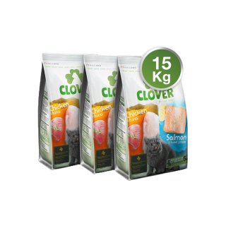 Clover (15 kg.) อาหารแมว ultra holistic โซเดียมต่ำ (no by-products & grain-free) ตัวไม่แน่นคืนเงิน