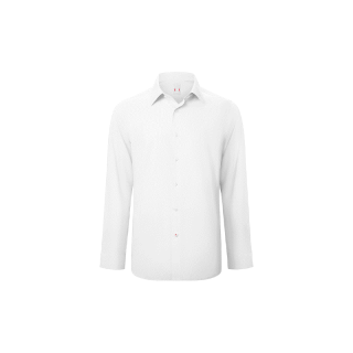 GQWhite™ เสื้อเชิ้ตผ้าสะท้อนน้ำแขนยาว สีขาว รุ่นไม่มีกระเป๋า 2 ตัว