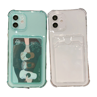 เคสใสสำหรับ for iPhone 11 13 14 Pro Max XR 7 8 Plus Xs Max 11 12 13 Pro Max 11 13 Pro SE การ์ดผู้ถือ เคสซิลิโคนใส