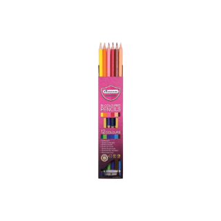 Master Art - มาสเตอร์อาร์ต ดินสอสี ดินสอสีไม้แบบ 2 หัว รุ่น Premium Grade จำนวน 12 สี