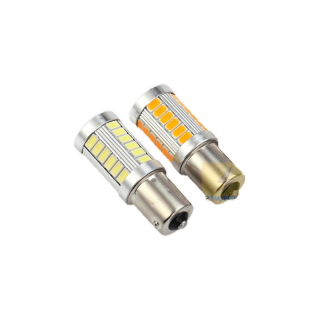 1ชิ้น หลอดไฟ LED 24V 1156/1157 แบบเขี้ยว หลอดไฟรถบรรทุก รถพ่วง และทั่วไป หลอดไฟสีขาว หลอดไฟสีเหลือง หลอดไฟยาว