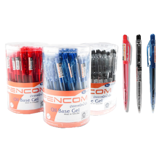 ปากกา ปากกาลูกลื่น ปากกาหมึกน้ำมัน PENCOM รุ่น OG-4 / OG-5 ขนาด 0.5 มม. (กระปุก 50 ด้าม) น้ำเงิน ดำ แดง [S24]