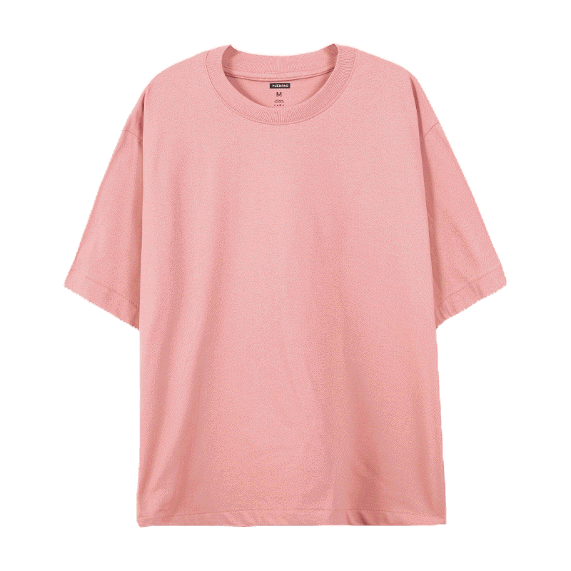 Yuedpao Oversized Timeless ผ้าหนายับยากรีดง่าย เสื้อยืดทรงหลวม ดีไซน์คลาสสิค เสื้อยืดเปล่า โอเวอร์ไซส์ สี Baby Pink