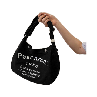 [COD พร้อมจัดส่ง] Peachrees กระเป๋าสะพายไหล่ สไตล์เกาหลี จุของได้เยอะ สําหรับผู้หญิง 3L24