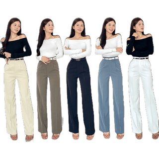 โปรโมชั่น : Lily Pants กางเกงเอวสูงกระบอกกลางแต่งหูเข็มขัด