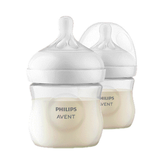 Philips Avent ขวดนมพร้อมจุกนมซิลิโคน รุ่นเนเชอร์รัล ขนาด 4 ออนซ์ จำนวน 2 ขวด