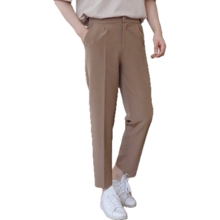 สแลคขาเต่อทรงกระบอกเล็ก รุ่น CLASSIC PANTS สไตล์เกาหลี ผ้าดีพิเศษ ไม่ต้องรีด มีจีบหน้า เก็บทรงสวย