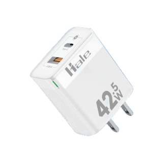 HALE 42.5W หัวชาร์จเร็ว 2 พอร์ต USB-A +USB-C สำหรับ ϊPhone ϊPad โน็ตบุค แท็บเล็ต MateBook Huawei Samsung HA-10