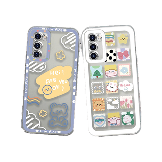 เคสแบบใส Samsung A51 A03S S A32 A52 A13 A13LITE A23 A12 A03 A50 A20S J7 Prime A02S A20 A50S A30S A52S A30 M12 M01S ลายการ์ตูนหมี ก้อนเมฆ หน้ายิ้ม เคสโทรศัพท์