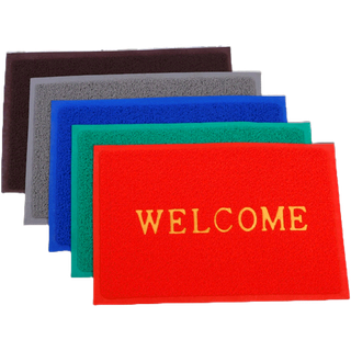 พรมเช็ดเท้า ขนาด 40cm×60cm พรมดักฝุ่น WELCOME ลายเรียบ พรมดักฝุ่นpvcคุณภาพดี พรมกันลื่น ซับน้ำดี แห้งไว ไม่อับชื้น