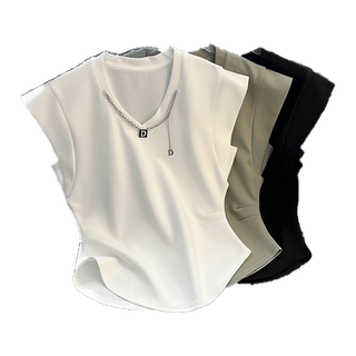 Lovito เสื้อยืดลําลอง เรียบง่าย สําหรับผู้หญิง LNE29126 (สีขาว/เขียว/ดํา)