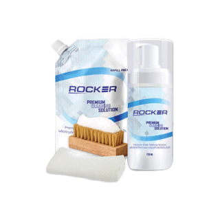 No1 ROCKER น้ำยาทำความสะอาดรองเท้า Premium สูตรใหม่ ฟรี รีฟิล+แปรง+ผ้าไมโคร ฆ่าไวรัส เชื้อโรค