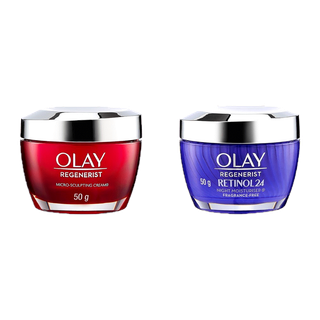 [แพ็คคู่สุดคุ้ม] OLAY Regenerist Micro Sculpting Day + Retinol24 Moisturizer เซรั่ม ไนท์ครีม